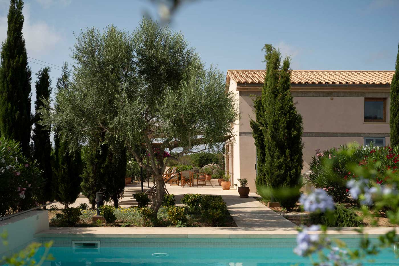 views of the solarium of the swimming pool sa nau agroturismo views of the solarium of the swimming pool sa nau agroturismo